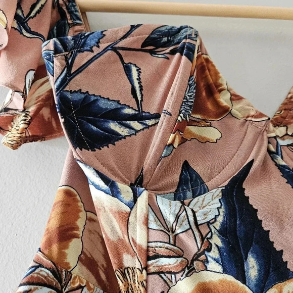 For Love And Lemons Flamenco Strapless Corset Floral Mini Dress Size Small. - Picture 8 of 16